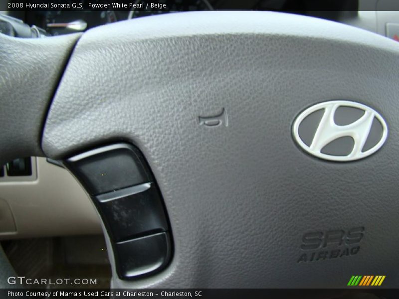 Powder White Pearl / Beige 2008 Hyundai Sonata GLS