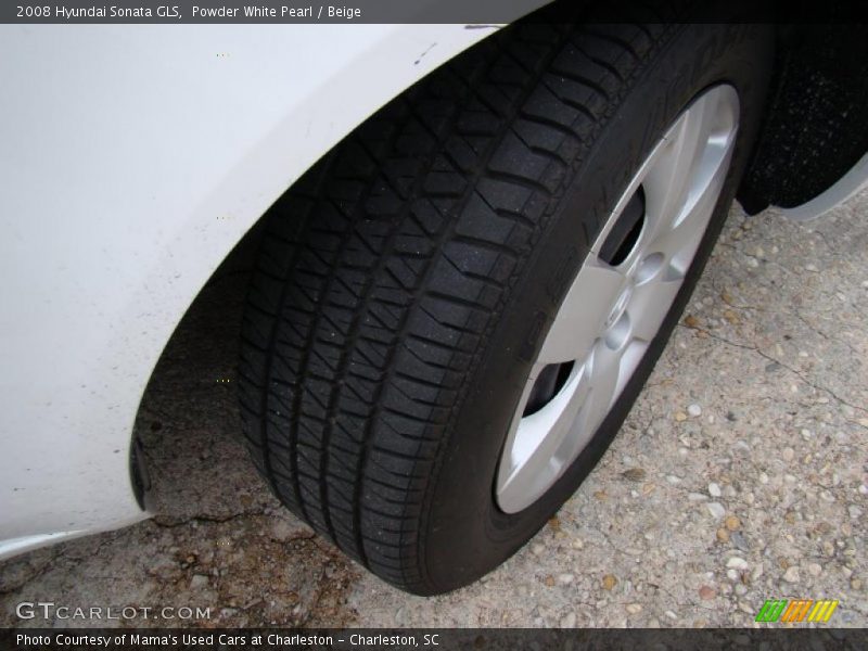 Powder White Pearl / Beige 2008 Hyundai Sonata GLS