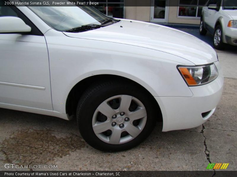 Powder White Pearl / Beige 2008 Hyundai Sonata GLS