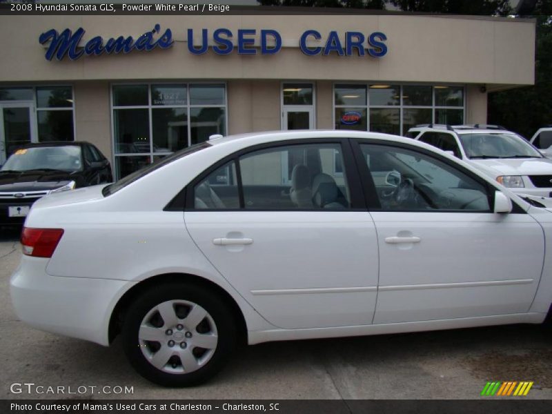 Powder White Pearl / Beige 2008 Hyundai Sonata GLS