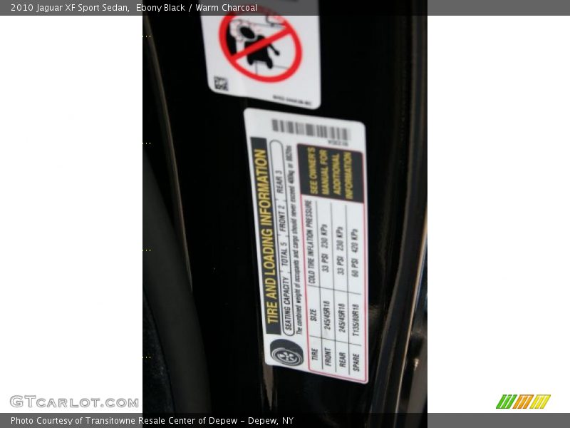 Ebony Black / Warm Charcoal 2010 Jaguar XF Sport Sedan