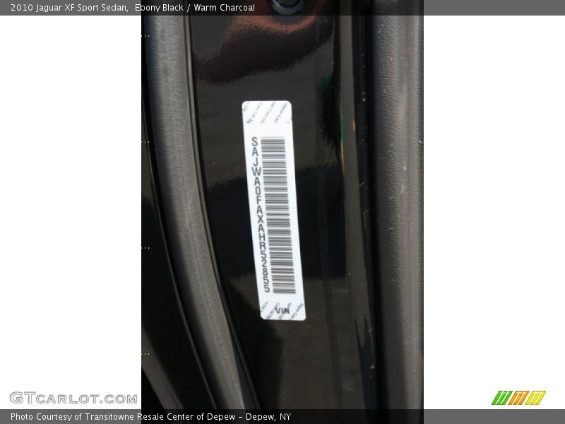 Ebony Black / Warm Charcoal 2010 Jaguar XF Sport Sedan