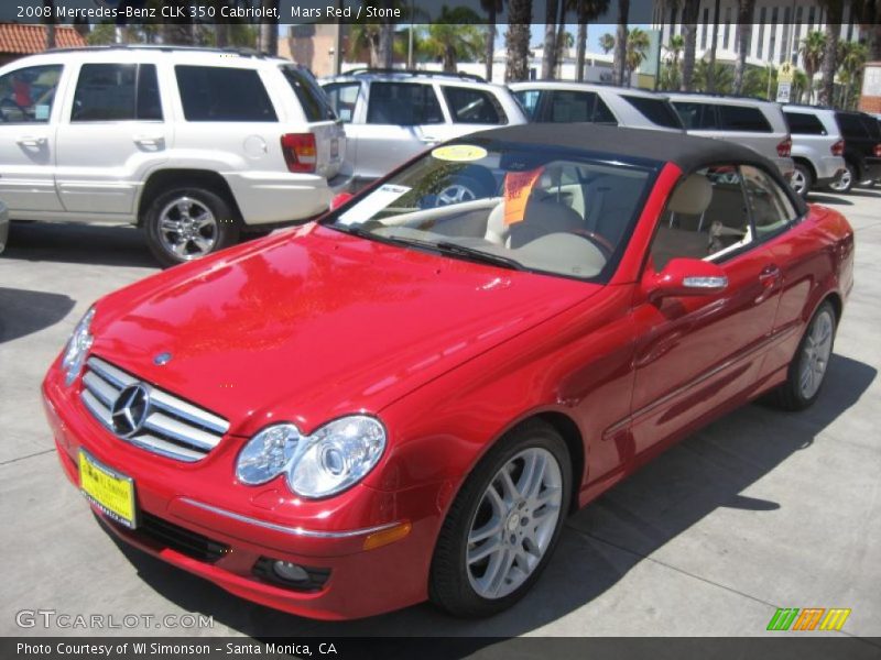 Mars Red / Stone 2008 Mercedes-Benz CLK 350 Cabriolet