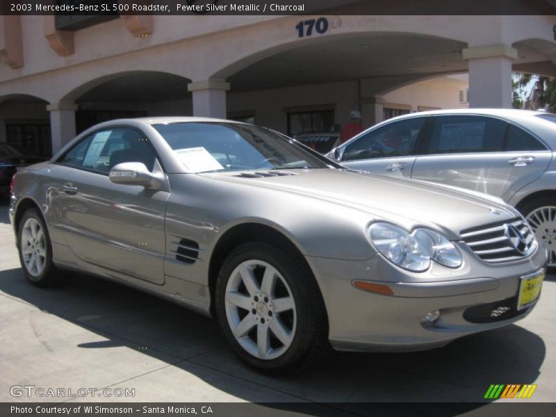 Pewter Silver Metallic / Charcoal 2003 Mercedes-Benz SL 500 Roadster