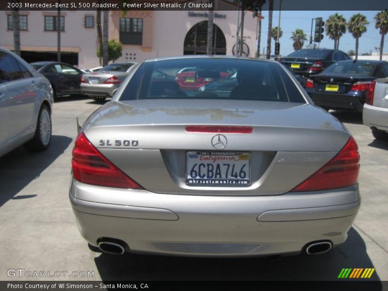 Pewter Silver Metallic / Charcoal 2003 Mercedes-Benz SL 500 Roadster