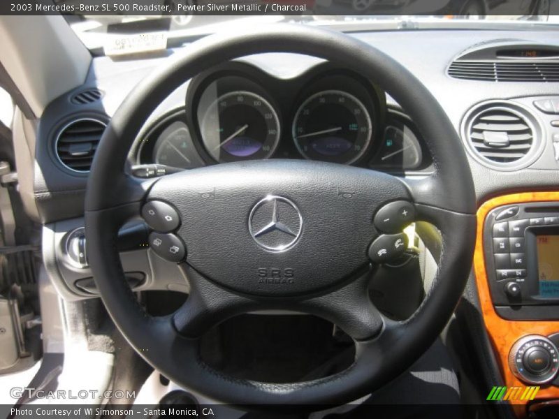 Pewter Silver Metallic / Charcoal 2003 Mercedes-Benz SL 500 Roadster