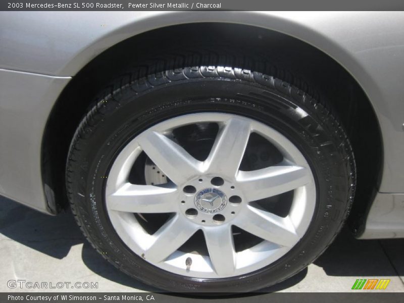 Pewter Silver Metallic / Charcoal 2003 Mercedes-Benz SL 500 Roadster
