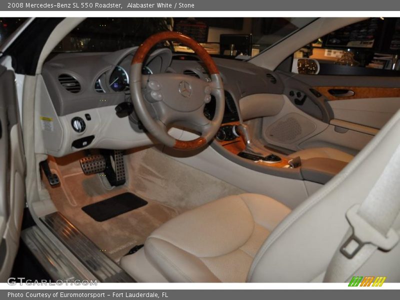 Alabaster White / Stone 2008 Mercedes-Benz SL 550 Roadster