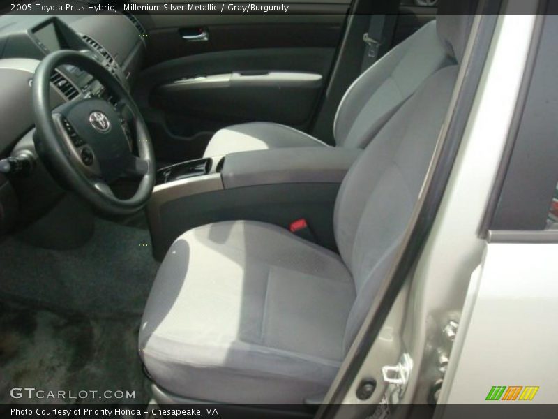 Millenium Silver Metallic / Gray/Burgundy 2005 Toyota Prius Hybrid