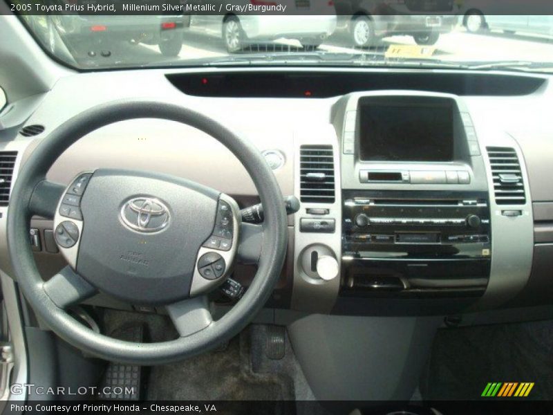 Millenium Silver Metallic / Gray/Burgundy 2005 Toyota Prius Hybrid