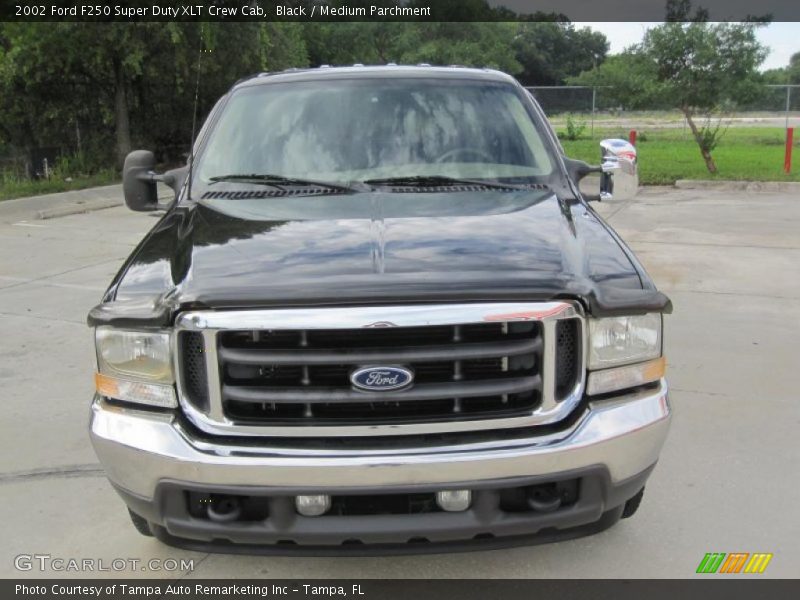 Black / Medium Parchment 2002 Ford F250 Super Duty XLT Crew Cab