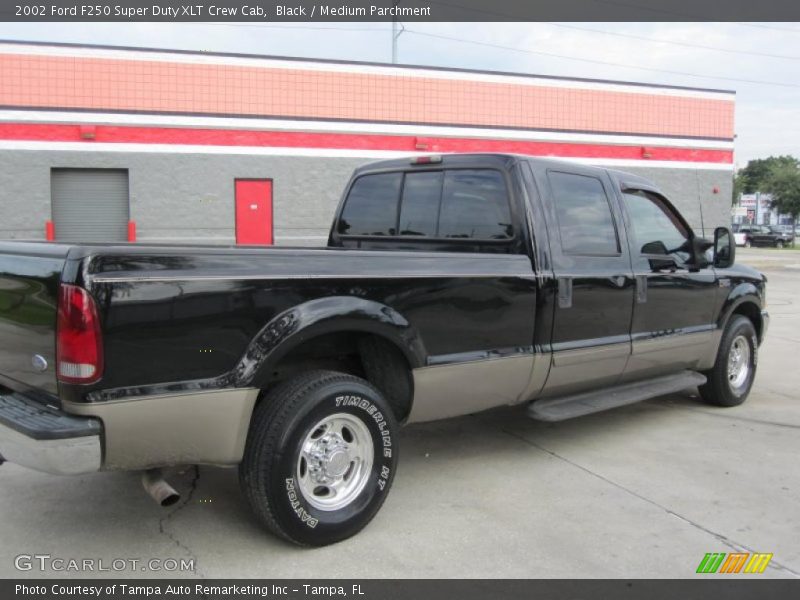 Black / Medium Parchment 2002 Ford F250 Super Duty XLT Crew Cab