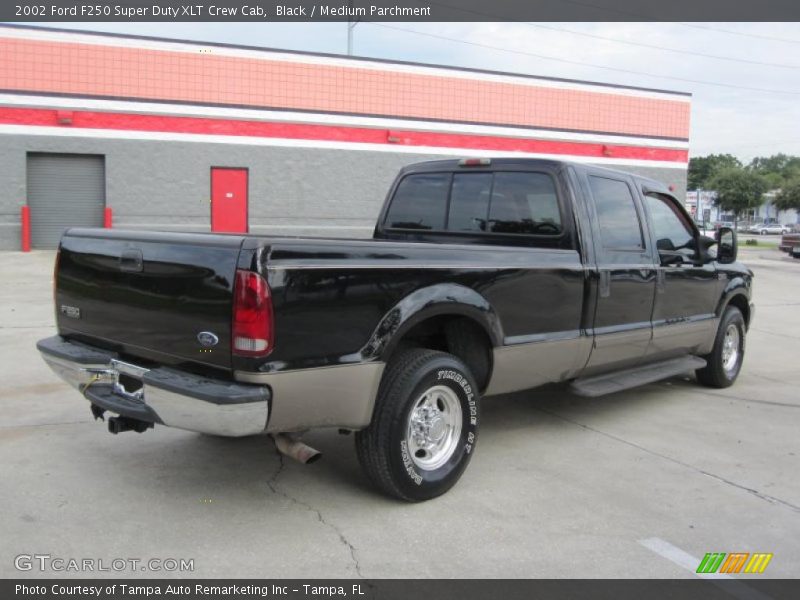 Black / Medium Parchment 2002 Ford F250 Super Duty XLT Crew Cab
