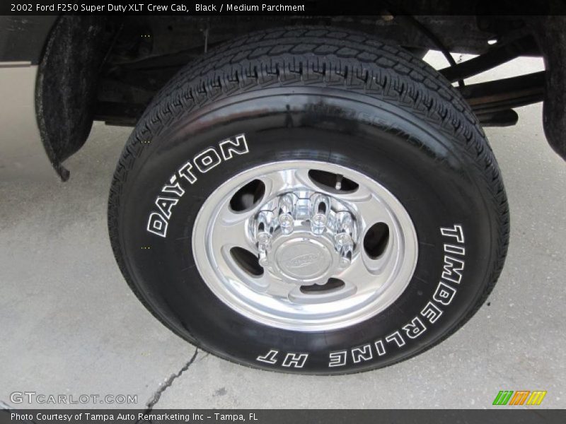 Black / Medium Parchment 2002 Ford F250 Super Duty XLT Crew Cab