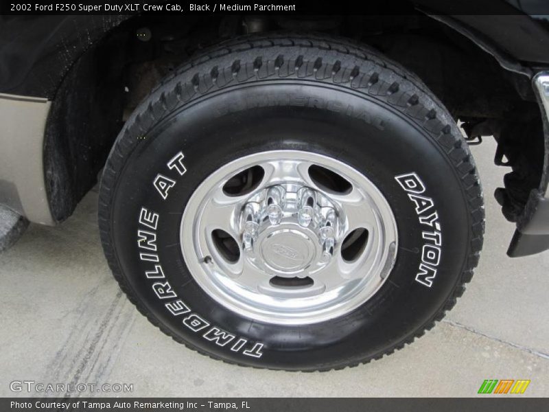 Black / Medium Parchment 2002 Ford F250 Super Duty XLT Crew Cab