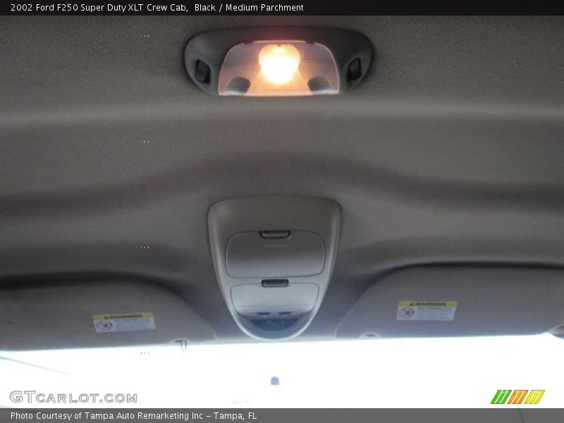 Black / Medium Parchment 2002 Ford F250 Super Duty XLT Crew Cab