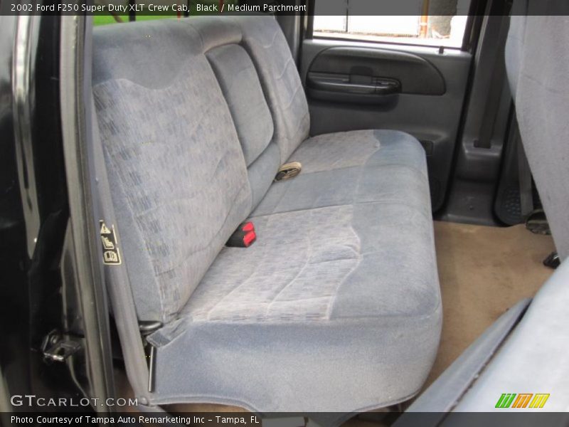 Black / Medium Parchment 2002 Ford F250 Super Duty XLT Crew Cab