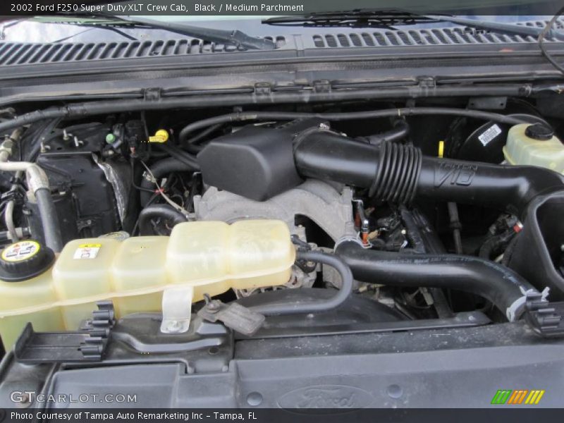 Black / Medium Parchment 2002 Ford F250 Super Duty XLT Crew Cab