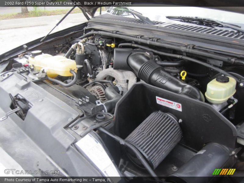 Black / Medium Parchment 2002 Ford F250 Super Duty XLT Crew Cab