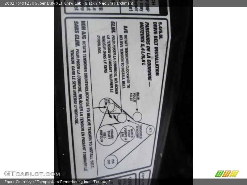 Black / Medium Parchment 2002 Ford F250 Super Duty XLT Crew Cab