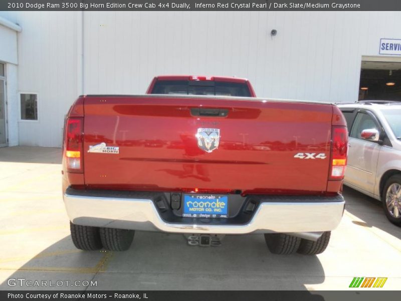 Inferno Red Crystal Pearl / Dark Slate/Medium Graystone 2010 Dodge Ram 3500 Big Horn Edition Crew Cab 4x4 Dually