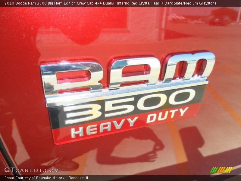 Inferno Red Crystal Pearl / Dark Slate/Medium Graystone 2010 Dodge Ram 3500 Big Horn Edition Crew Cab 4x4 Dually
