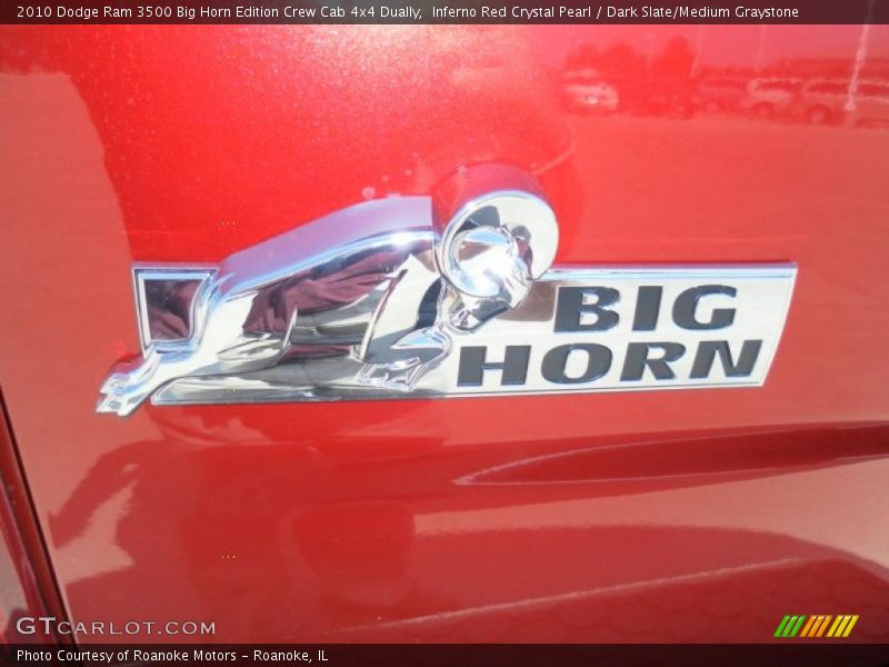 Inferno Red Crystal Pearl / Dark Slate/Medium Graystone 2010 Dodge Ram 3500 Big Horn Edition Crew Cab 4x4 Dually