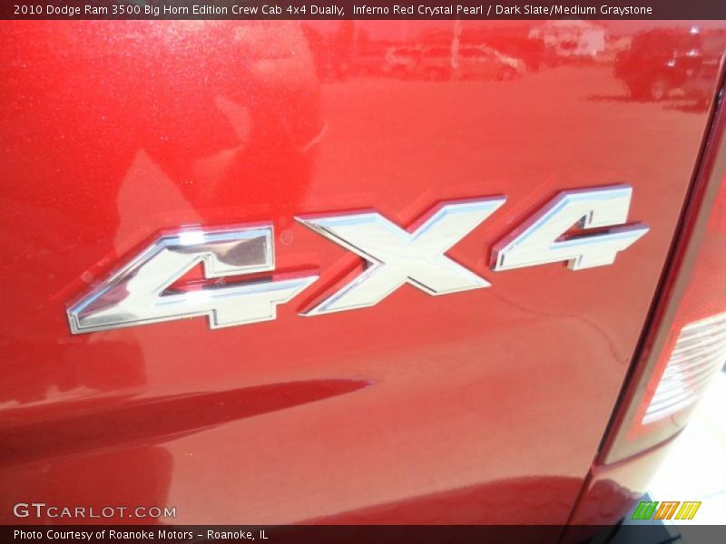 Inferno Red Crystal Pearl / Dark Slate/Medium Graystone 2010 Dodge Ram 3500 Big Horn Edition Crew Cab 4x4 Dually