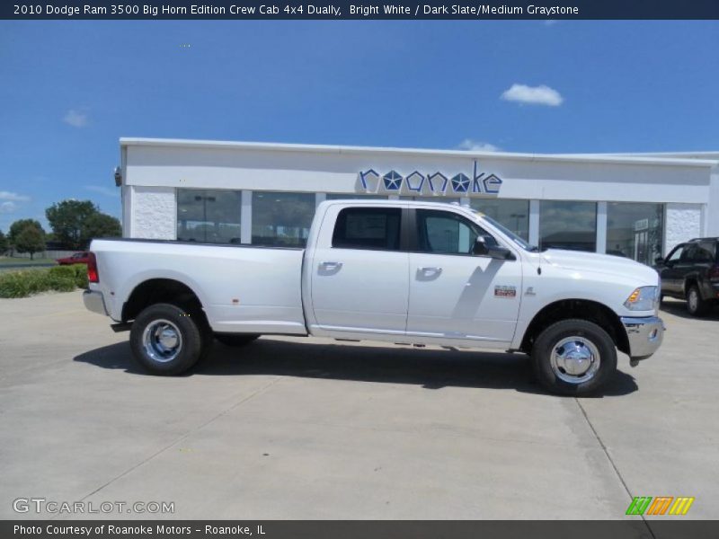 Bright White / Dark Slate/Medium Graystone 2010 Dodge Ram 3500 Big Horn Edition Crew Cab 4x4 Dually