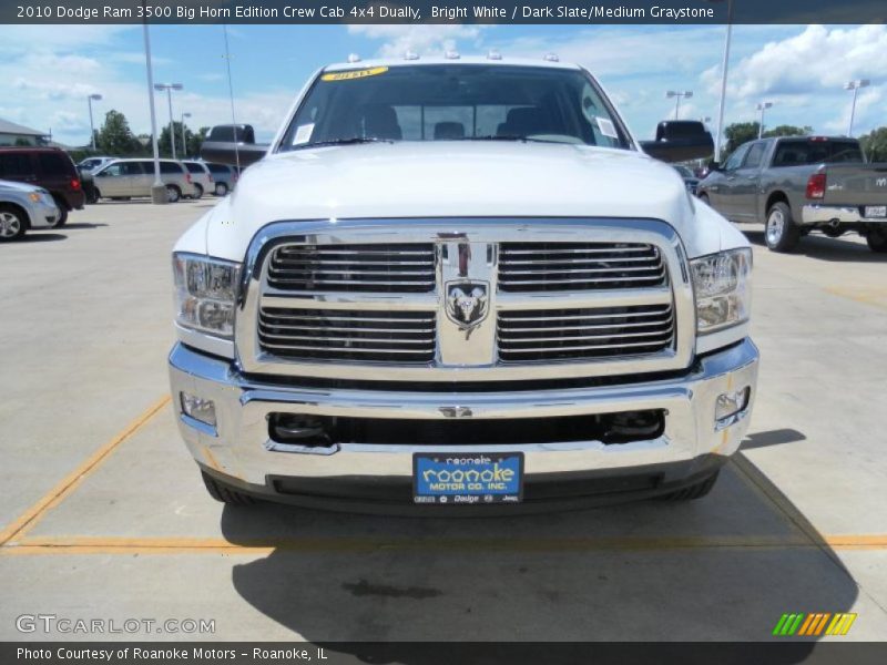 Bright White / Dark Slate/Medium Graystone 2010 Dodge Ram 3500 Big Horn Edition Crew Cab 4x4 Dually