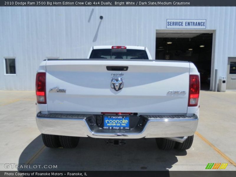 Bright White / Dark Slate/Medium Graystone 2010 Dodge Ram 3500 Big Horn Edition Crew Cab 4x4 Dually