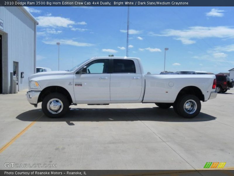 Bright White / Dark Slate/Medium Graystone 2010 Dodge Ram 3500 Big Horn Edition Crew Cab 4x4 Dually