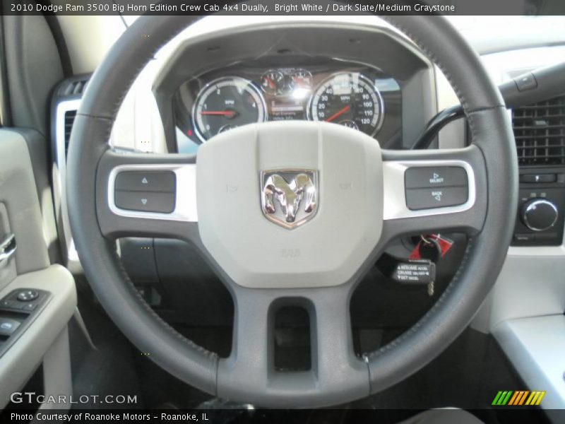 Bright White / Dark Slate/Medium Graystone 2010 Dodge Ram 3500 Big Horn Edition Crew Cab 4x4 Dually
