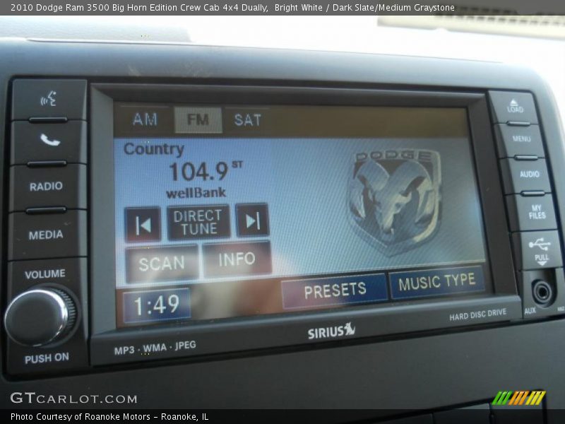 Bright White / Dark Slate/Medium Graystone 2010 Dodge Ram 3500 Big Horn Edition Crew Cab 4x4 Dually