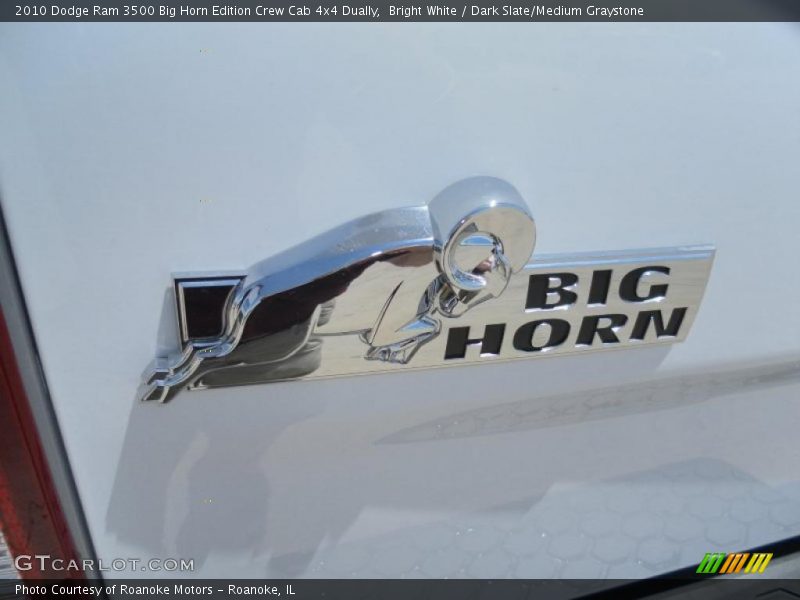 Bright White / Dark Slate/Medium Graystone 2010 Dodge Ram 3500 Big Horn Edition Crew Cab 4x4 Dually