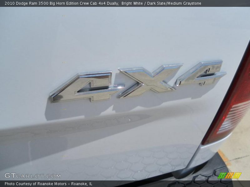 Bright White / Dark Slate/Medium Graystone 2010 Dodge Ram 3500 Big Horn Edition Crew Cab 4x4 Dually