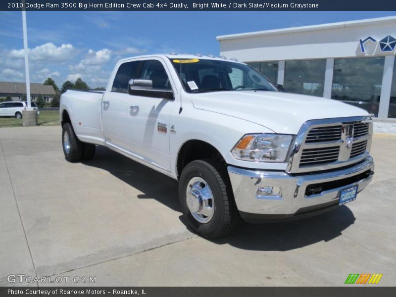 Bright White / Dark Slate/Medium Graystone 2010 Dodge Ram 3500 Big Horn Edition Crew Cab 4x4 Dually