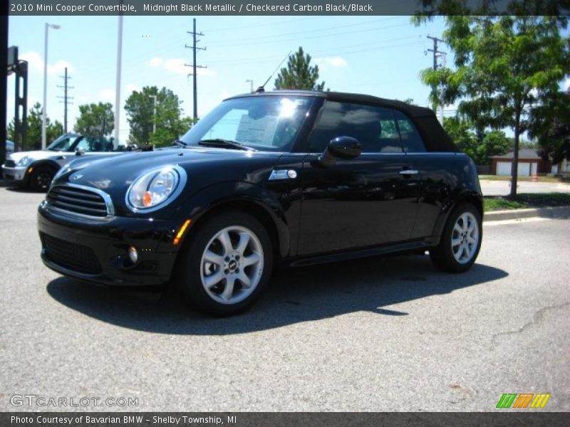 Midnight Black Metallic / Checkered Carbon Black/Black 2010 Mini Cooper Convertible