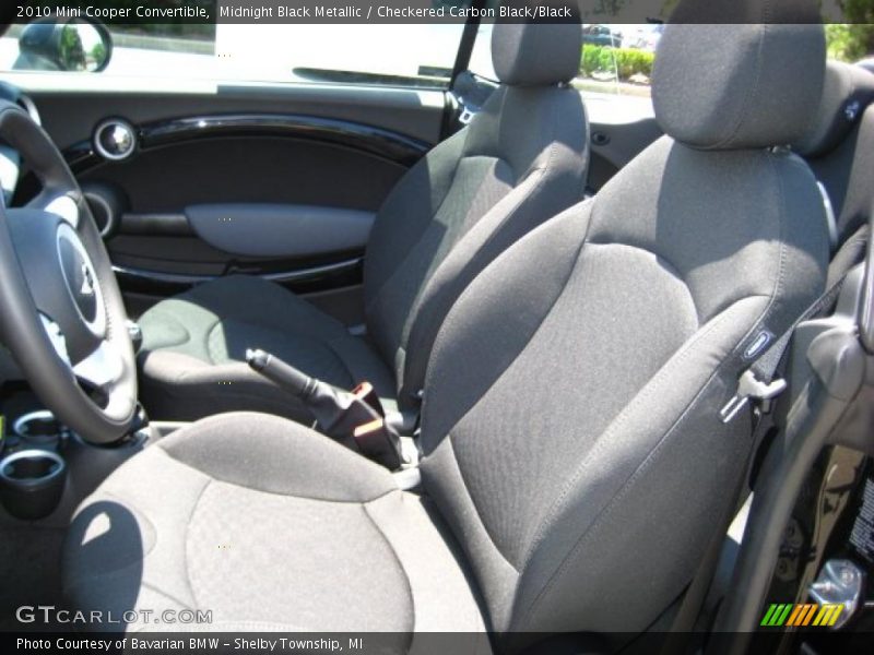 Midnight Black Metallic / Checkered Carbon Black/Black 2010 Mini Cooper Convertible