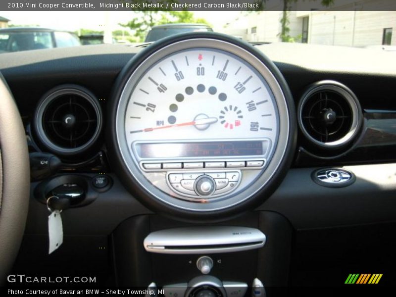 Midnight Black Metallic / Checkered Carbon Black/Black 2010 Mini Cooper Convertible