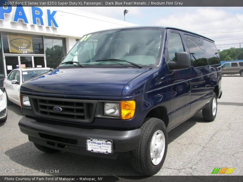 Dark Blue Pearl Metallic / Medium Flint Grey 2007 Ford E Series Van E350 Super Duty XL Passenger