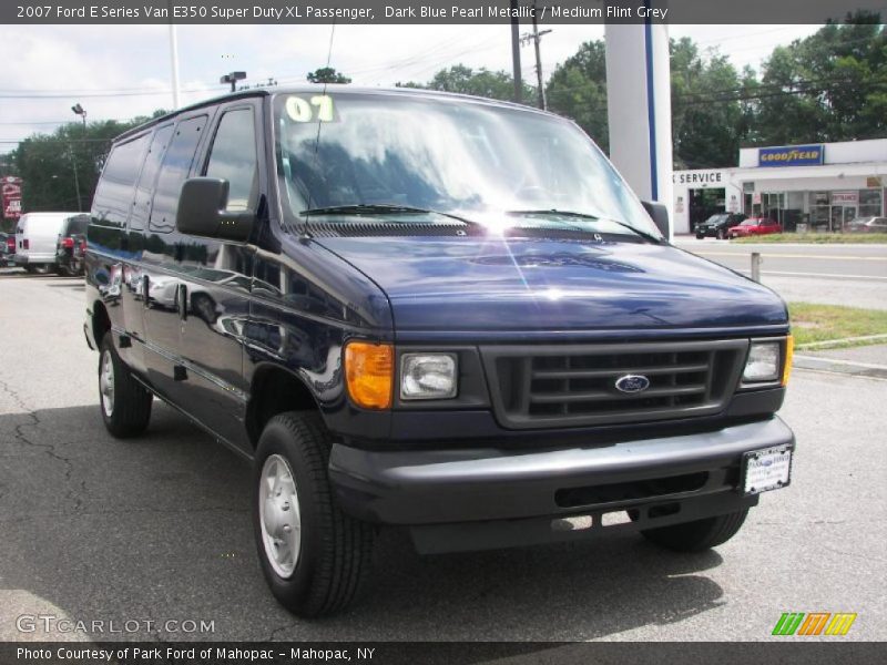 Dark Blue Pearl Metallic / Medium Flint Grey 2007 Ford E Series Van E350 Super Duty XL Passenger