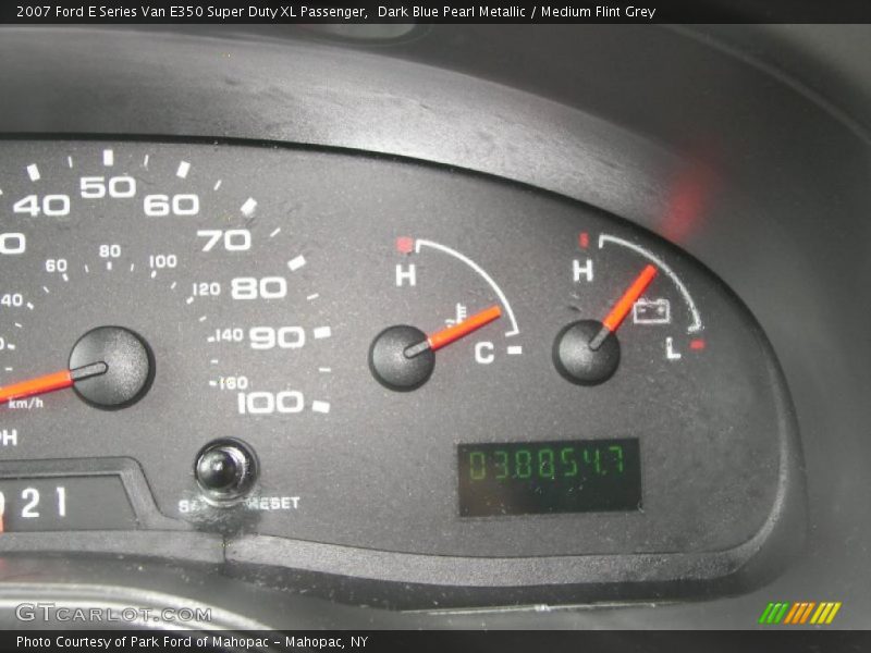Dark Blue Pearl Metallic / Medium Flint Grey 2007 Ford E Series Van E350 Super Duty XL Passenger
