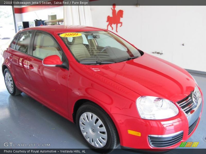 Salsa Red / Pure Beige 2009 Volkswagen Jetta S Sedan