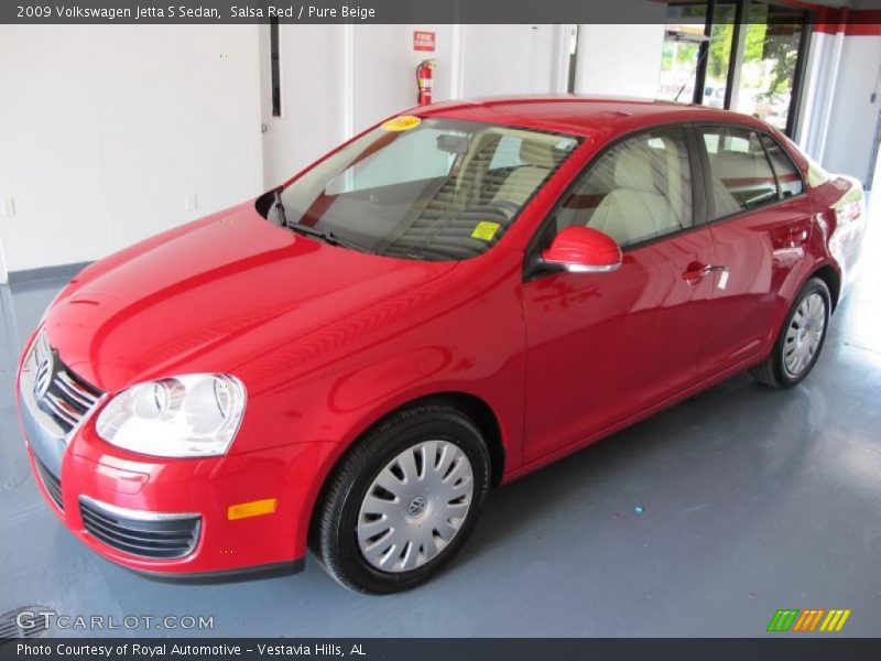 Salsa Red / Pure Beige 2009 Volkswagen Jetta S Sedan