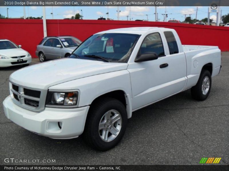 Stone White / Dark Slate Gray/Medium Slate Gray 2010 Dodge Dakota Big Horn Extended Cab