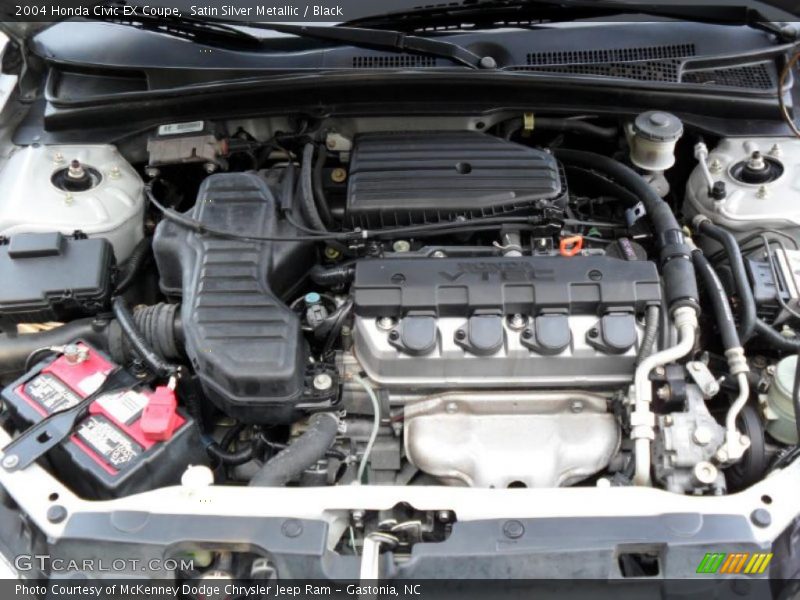 Satin Silver Metallic / Black 2004 Honda Civic EX Coupe