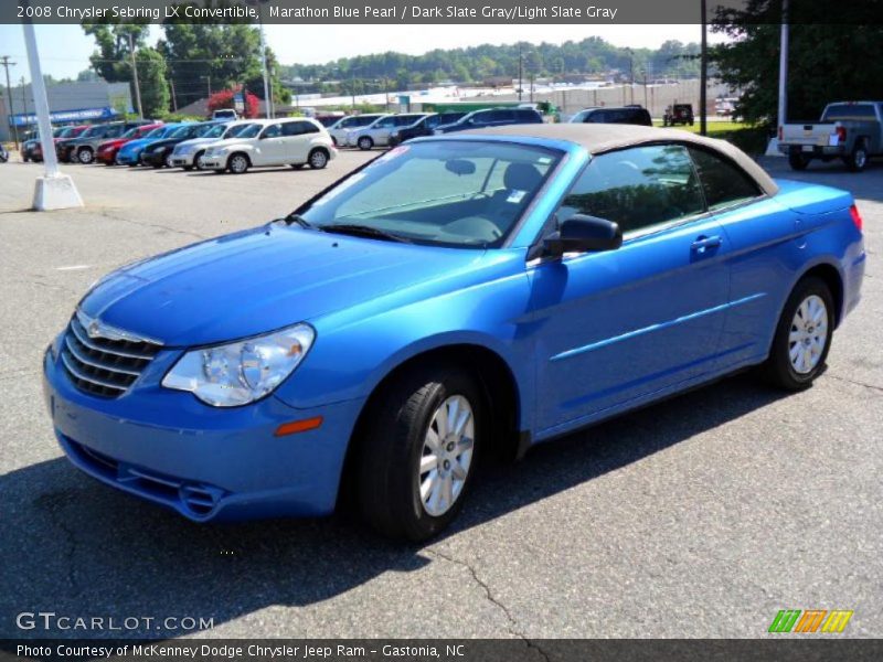 Marathon Blue Pearl / Dark Slate Gray/Light Slate Gray 2008 Chrysler Sebring LX Convertible