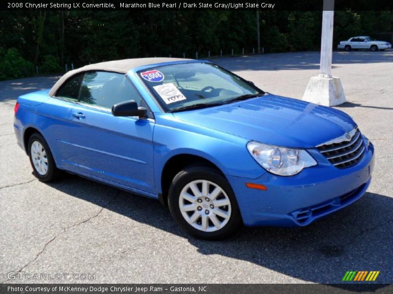 Marathon Blue Pearl / Dark Slate Gray/Light Slate Gray 2008 Chrysler Sebring LX Convertible