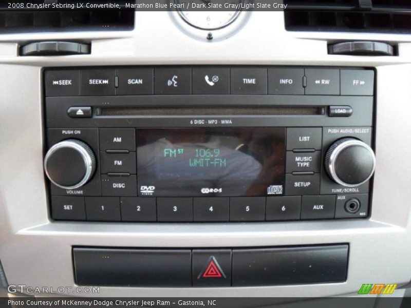 Marathon Blue Pearl / Dark Slate Gray/Light Slate Gray 2008 Chrysler Sebring LX Convertible